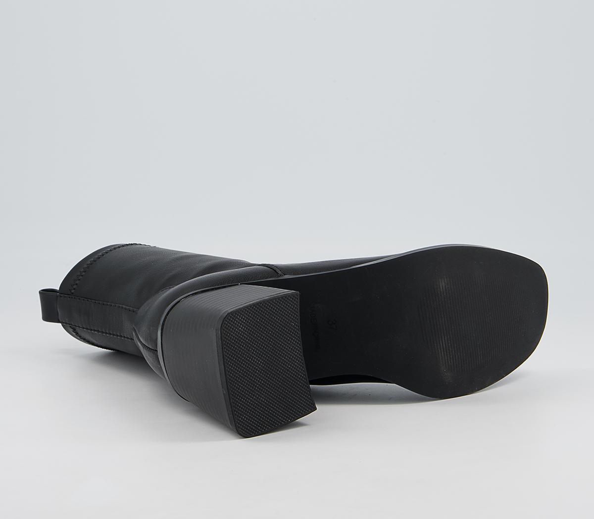 OFFICEAccidental Heeled Square Toe Sock BootsBlack