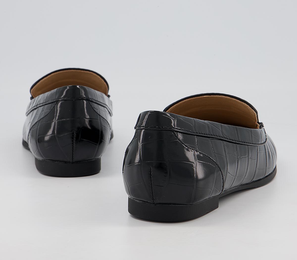 Office Fabric Soft Square Loafers Office Fabric Soft Square Loafers Black Croc