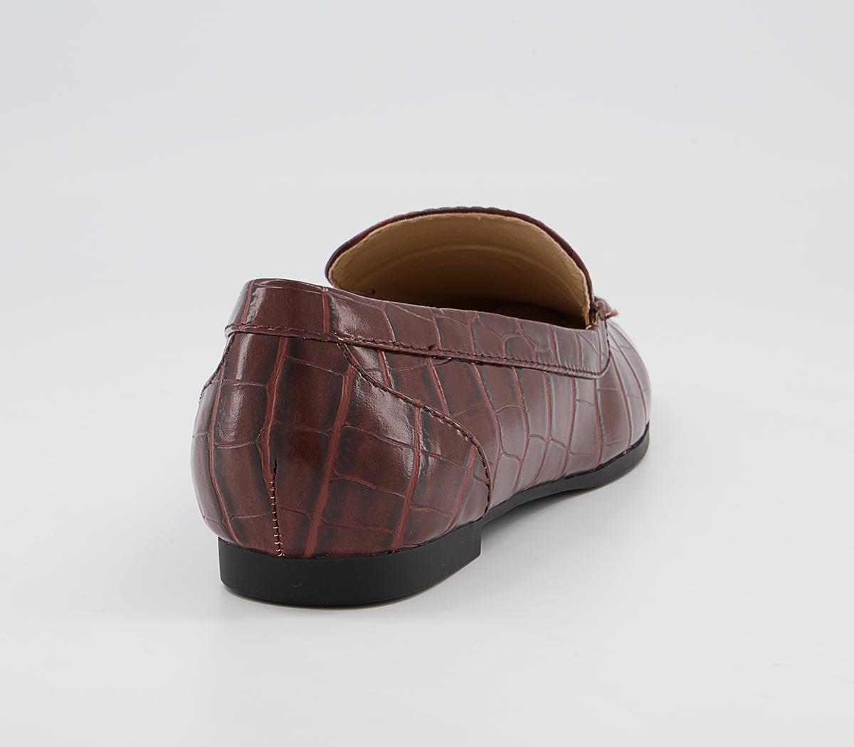 Office Fabric Soft Square Loafers Office Fabric Soft Square Loafers Brown Croc