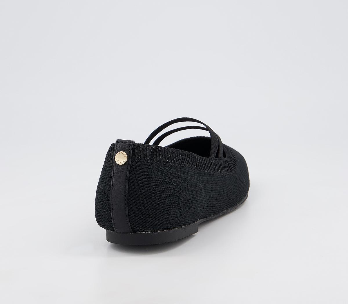 Office Factful Knitted Mary Jane Ballet Flats Office Factful Knitted Mary Jane Ballet Flats Black Knit Glitter Mix