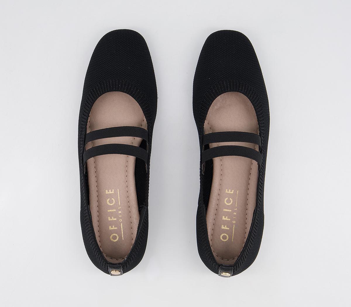 Office Factful Knitted Mary Jane Ballet Flats Office Factful Knitted Mary Jane Ballet Flats Black Knit Glitter Mix