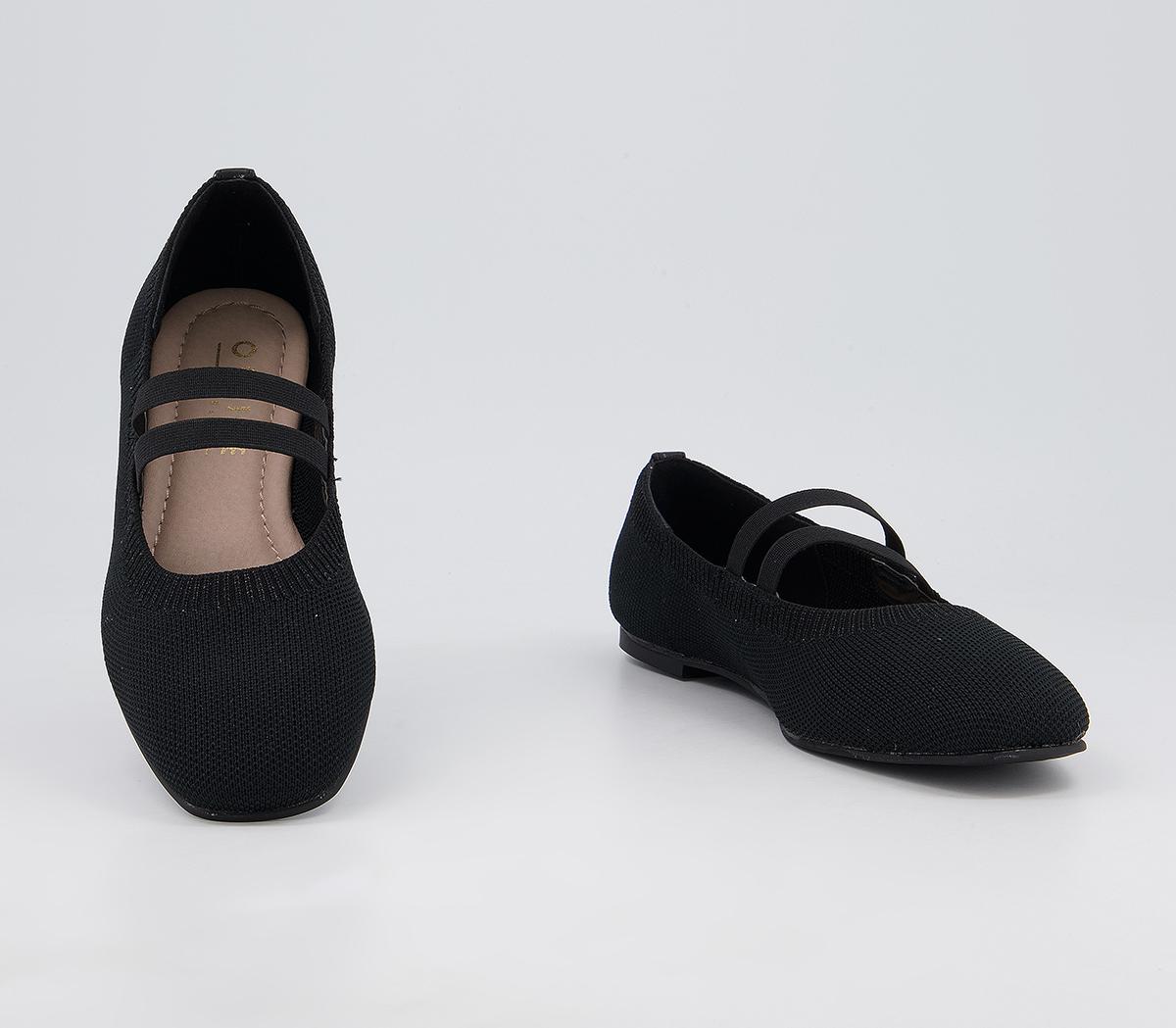 Office Factful Knitted Mary Jane Ballet Flats Office Factful Knitted Mary Jane Ballet Flats Black Knit Glitter Mix