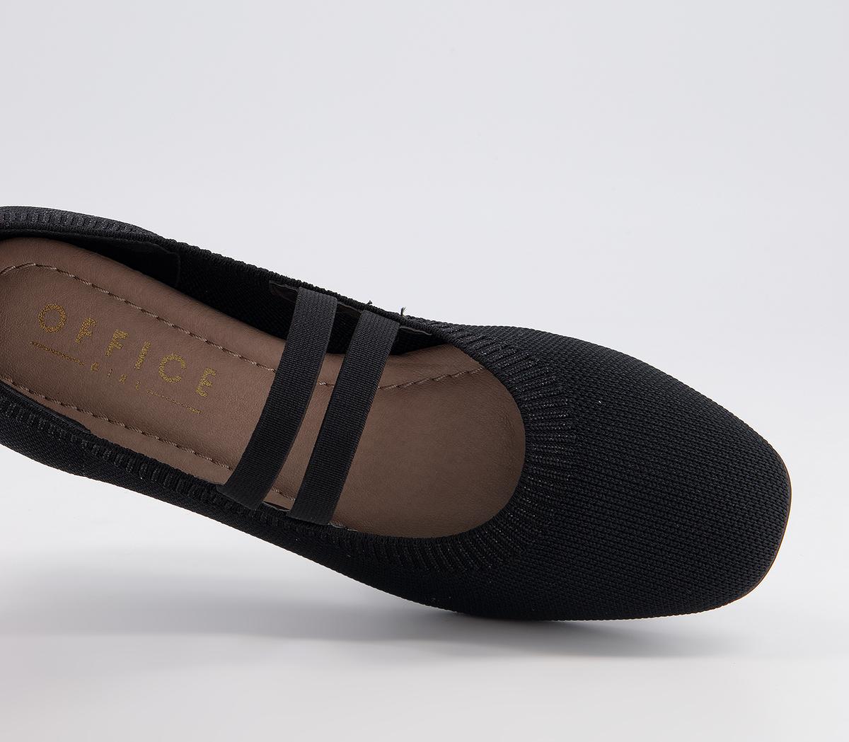 Office Factful Knitted Mary Jane Ballet Flats Office Factful Knitted Mary Jane Ballet Flats Black Knit Glitter Mix