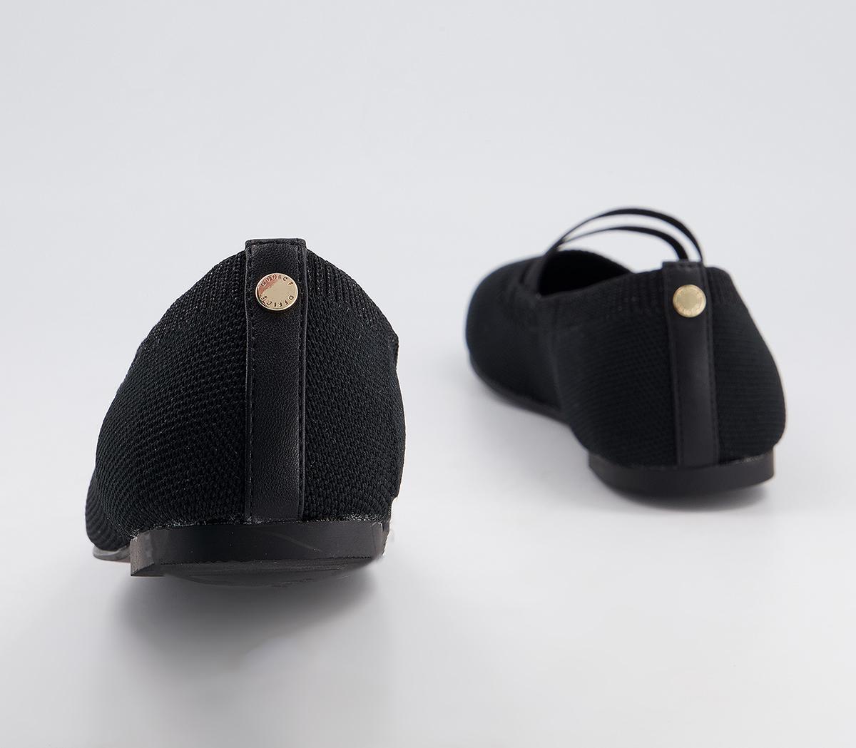 Office Factful Knitted Mary Jane Ballet Flats Office Factful Knitted Mary Jane Ballet Flats Black Knit Glitter Mix