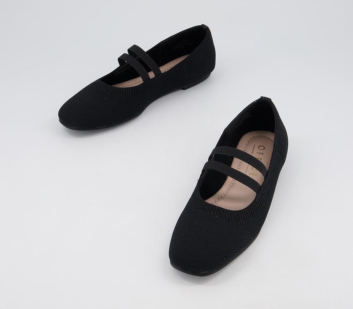 Office Factful Knitted Mary Jane Ballet Flats Office Factful Knitted Mary Jane Ballet Flats Black Knit Glitter Mix