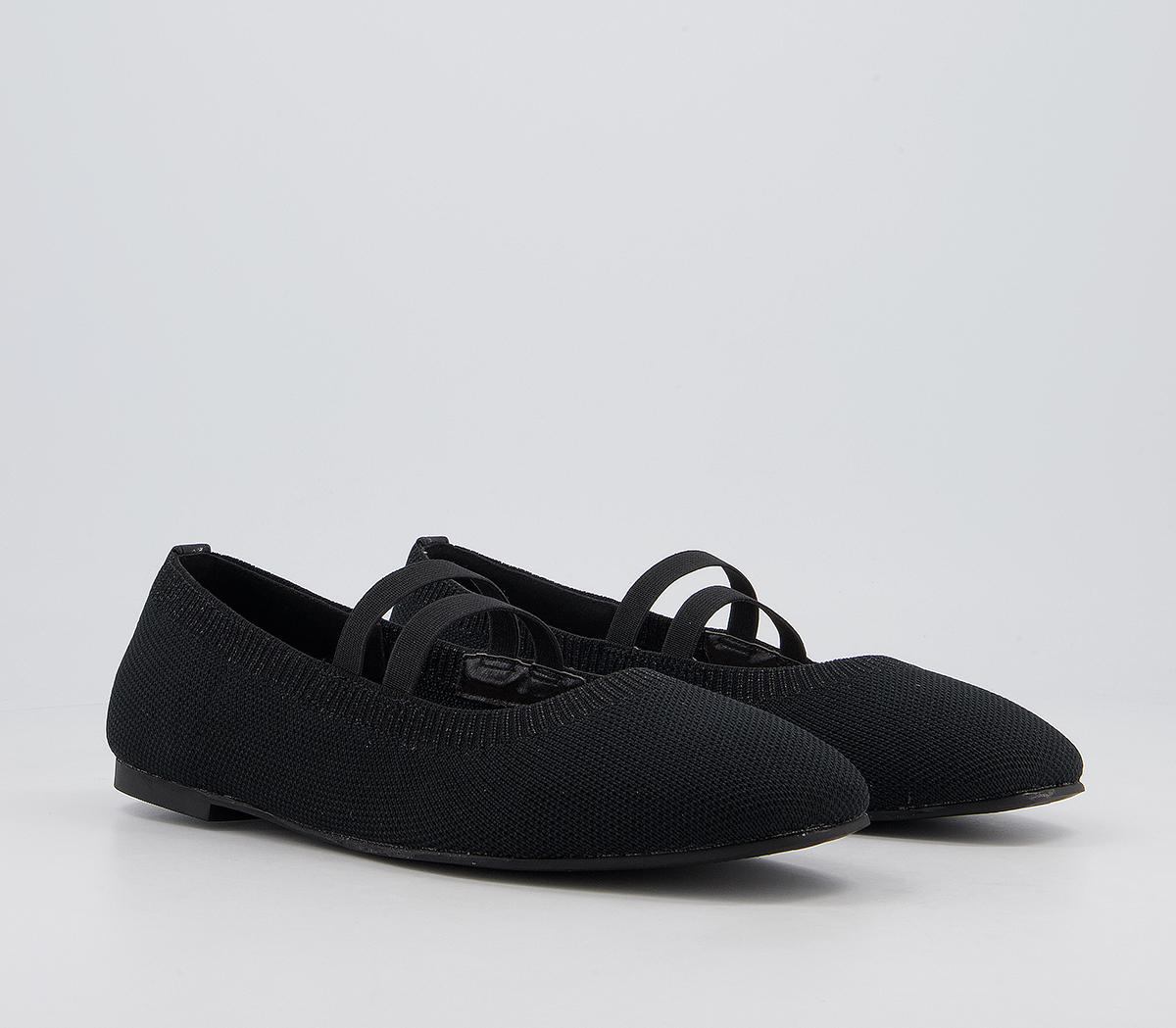 Office Factful Knitted Mary Jane Ballet Flats Office Factful Knitted Mary Jane Ballet Flats Black Knit Glitter Mix