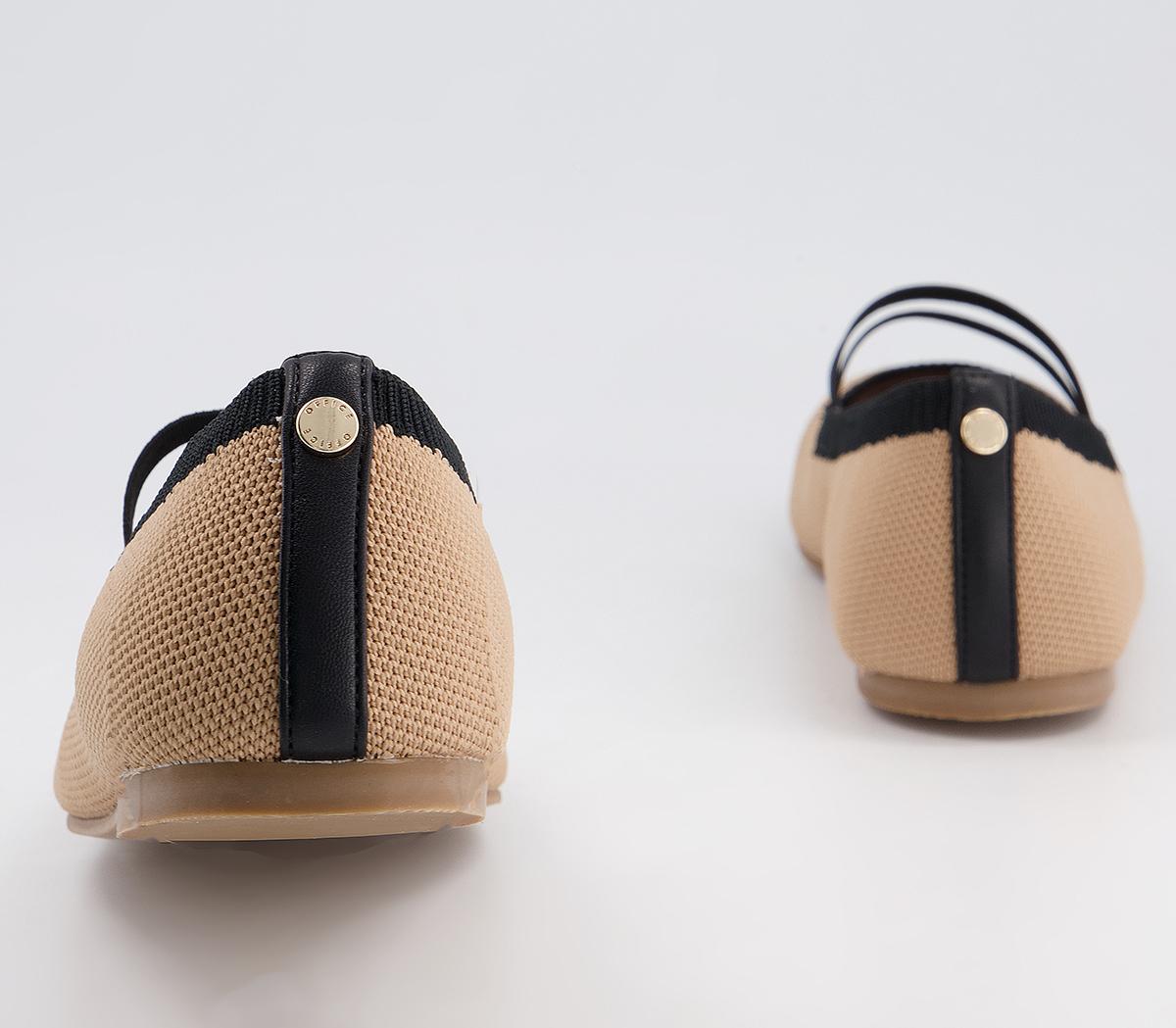 Office Factful Knitted Mary Jane Ballet Flats Office Factful Knitted Mary Jane Ballet Flats Natural Black Knit Mix