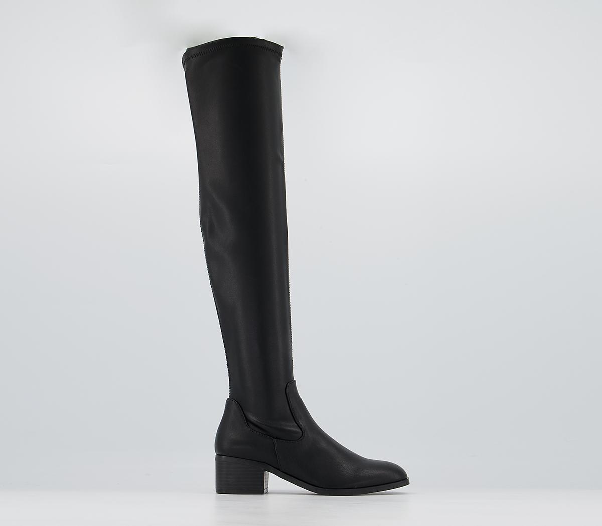 OFFICE Kadina Flat Over The Knee Boots Black - Knee High Boots