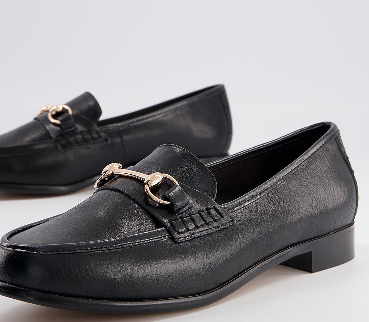 OFFICE Formally Snaffle Trim Loafers Black Leather - Flat Shoes for Women