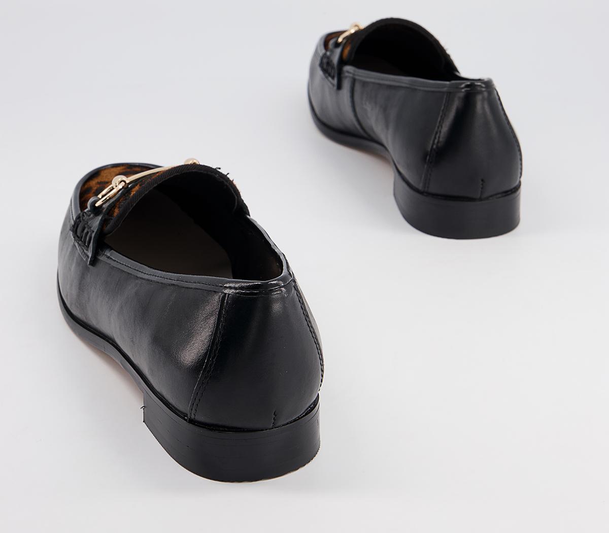 Office Formally Snaffle Trim Loafers Office Formally Snaffle Trim Loafers Black Leather Leopard Mix