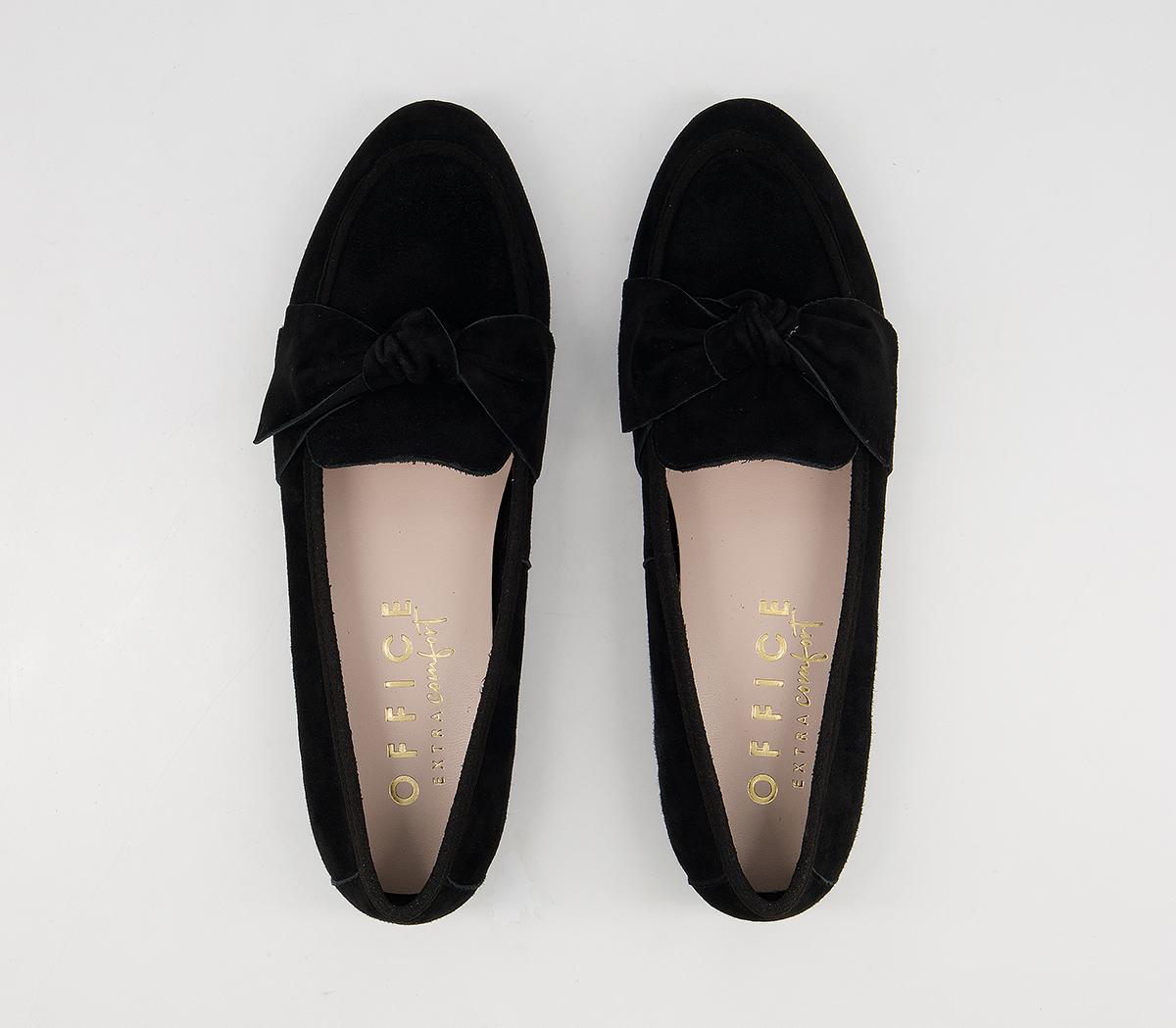 Office Fee Soft Bow Loafers Office Fee Soft Bow Loafers Black Suede