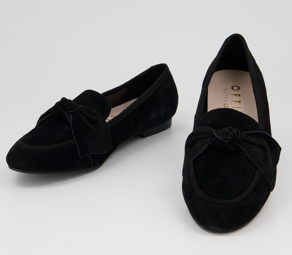 Office Fee Soft Bow Loafers Office Fee Soft Bow Loafers Black Suede