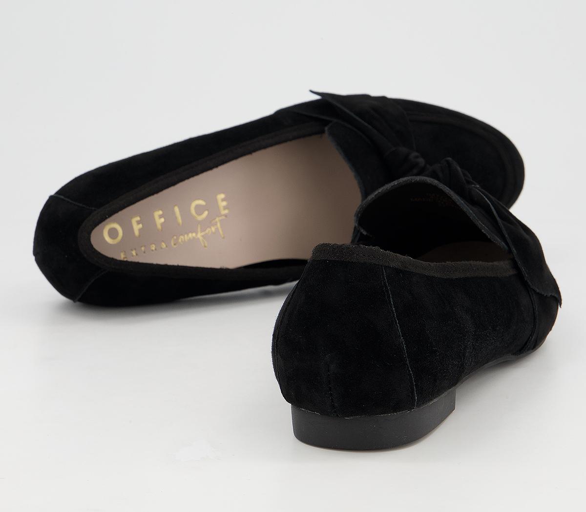 Office Fee Soft Bow Loafers Office Fee Soft Bow Loafers Black Suede