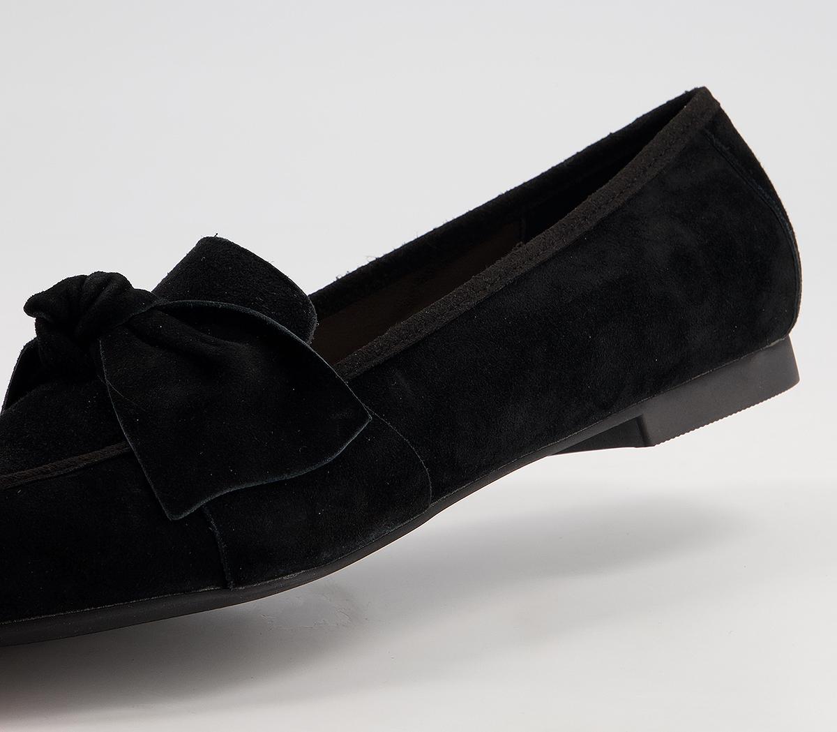 Office Fee Soft Bow Loafers Office Fee Soft Bow Loafers Black Suede