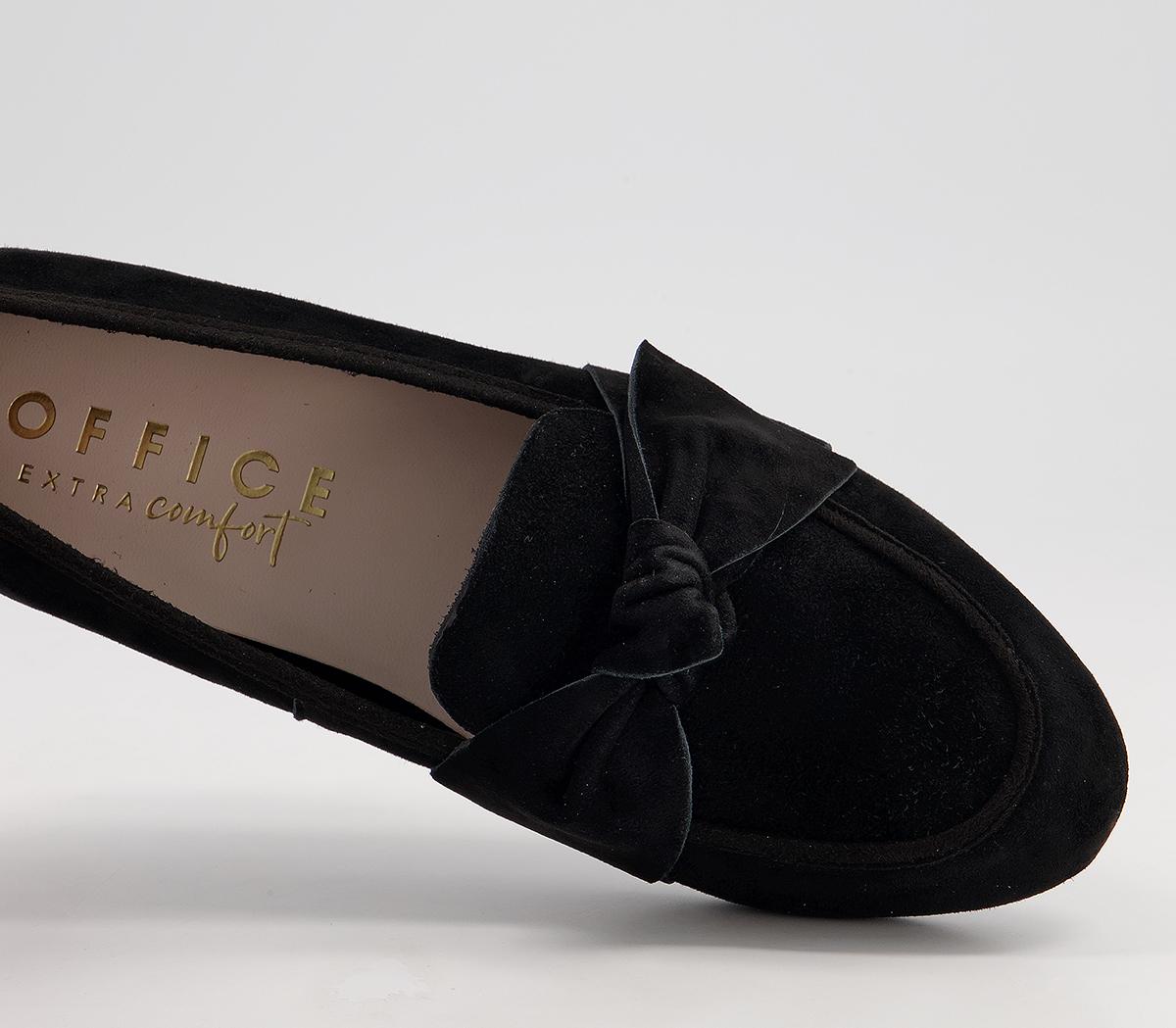 Office Fee Soft Bow Loafers Office Fee Soft Bow Loafers Black Suede