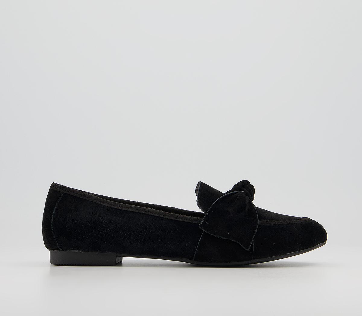 Office Fee Soft Bow Loafers Office Fee Soft Bow Loafers Black Suede