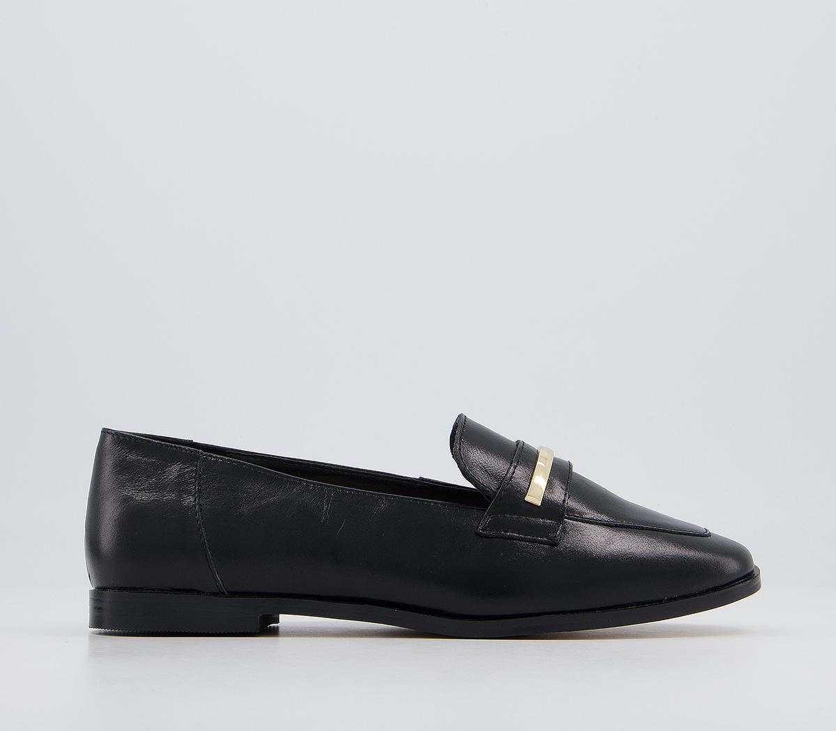 OFFICE Facade Snaffle Loafers Black Leather - Flat Shoes for Women