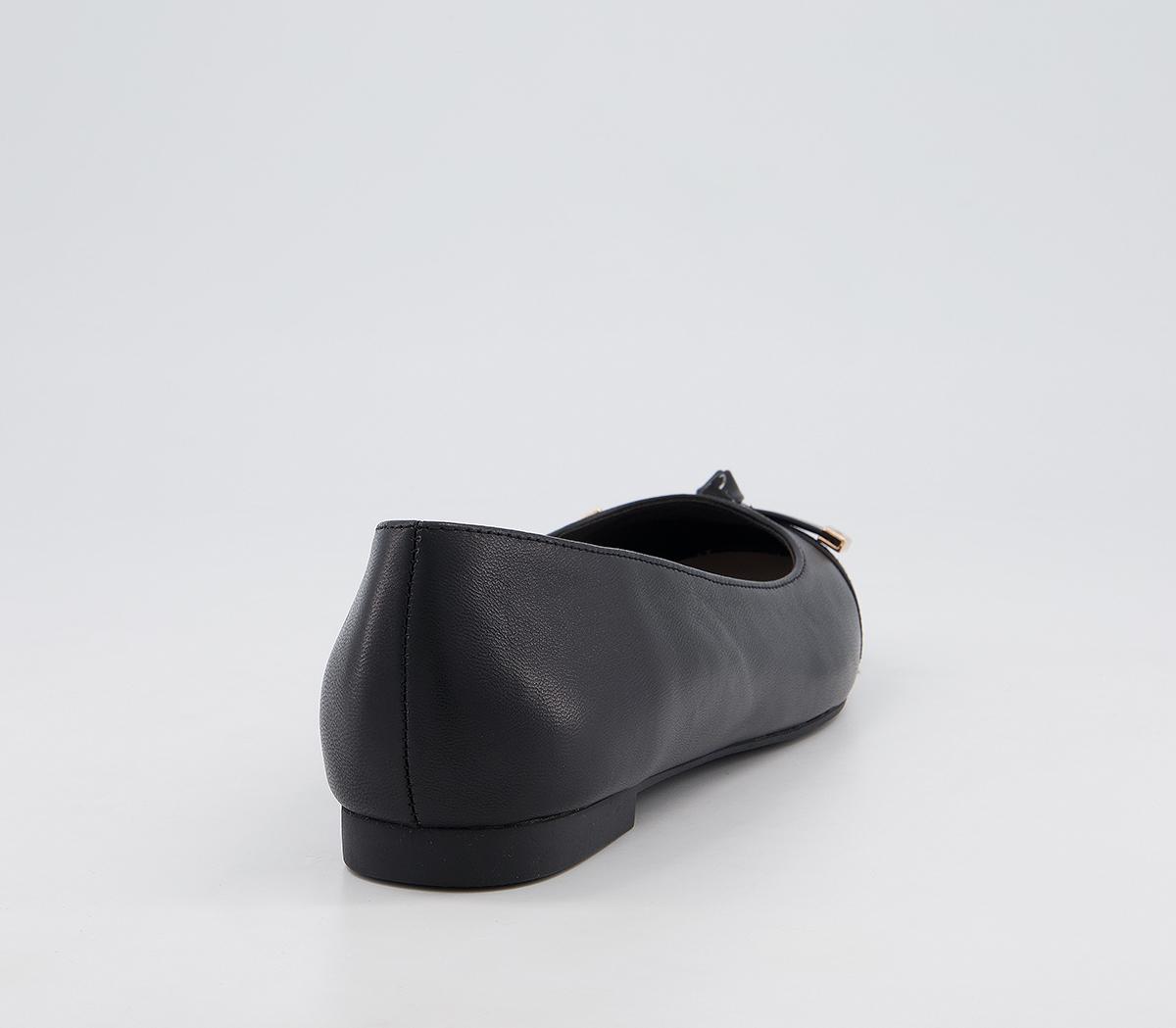 Office Fabled Bow Ballet Pumps Office Fabled Bow Ballet Pumps Black Leather Patent Mix