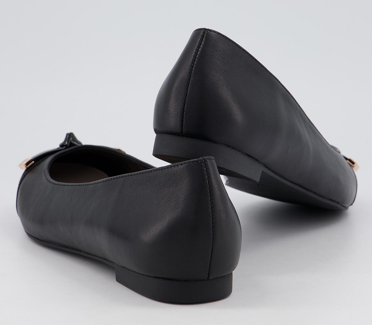 Office Fabled Bow Ballet Pumps Office Fabled Bow Ballet Pumps Black Leather Patent Mix