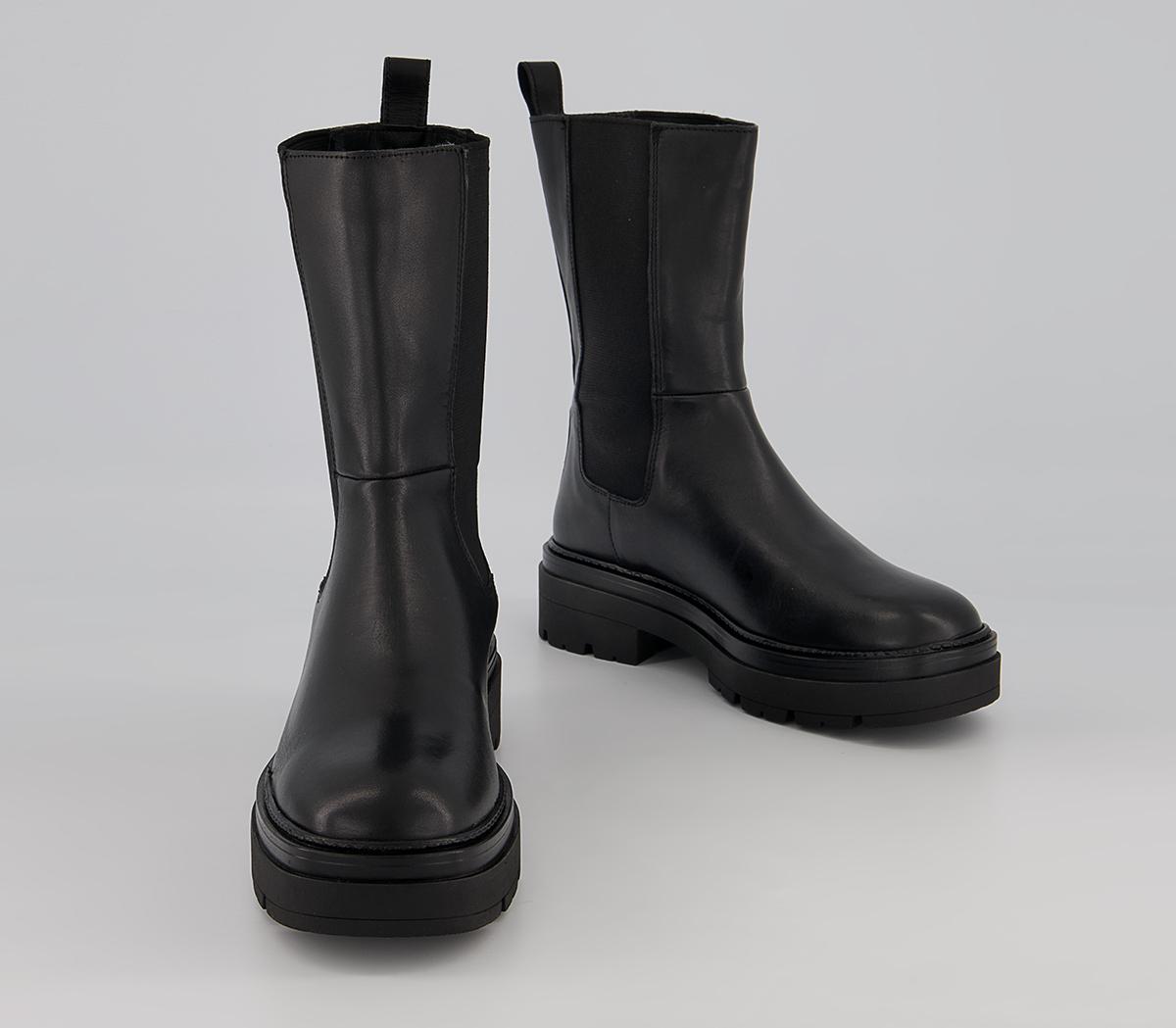 Office Archer High Ankle Chunky Chelsea Boots Office Archer High Ankle Chunky Chelsea Boots Black Leather
