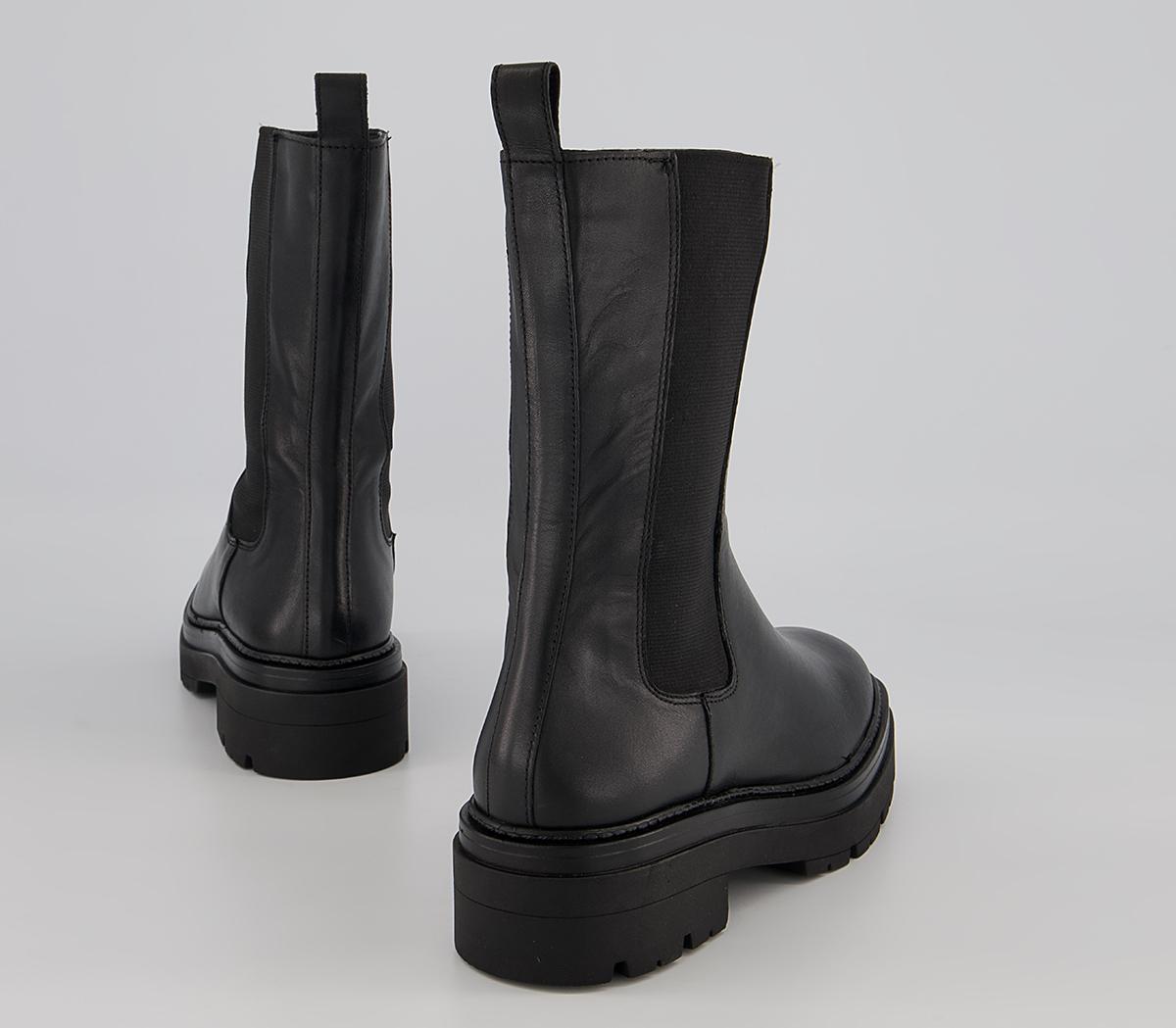 Office Archer High Ankle Chunky Chelsea Boots Office Archer High Ankle Chunky Chelsea Boots Black Leather