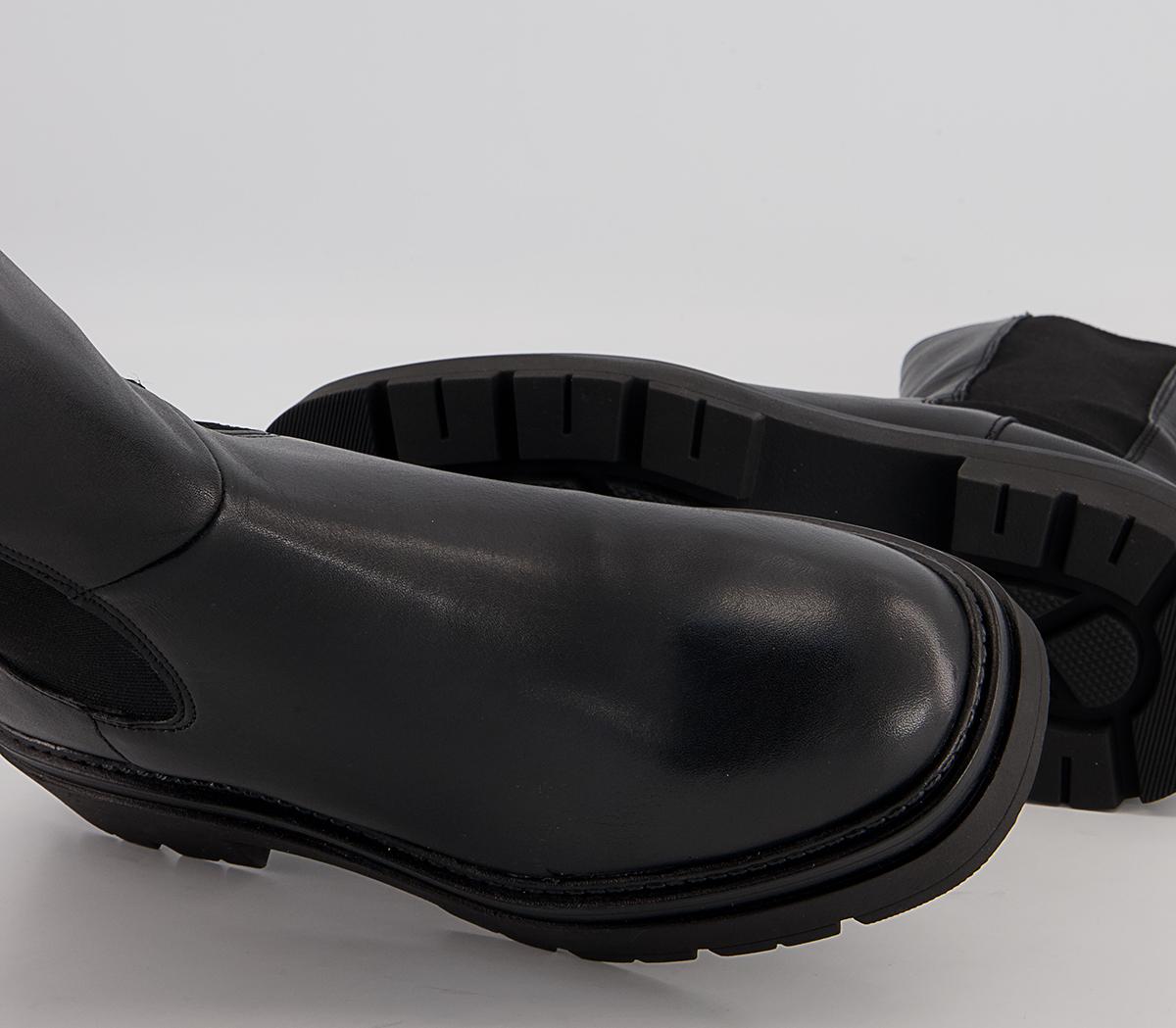 Office Archer High Ankle Chunky Chelsea Boots Office Archer High Ankle Chunky Chelsea Boots Black Leather