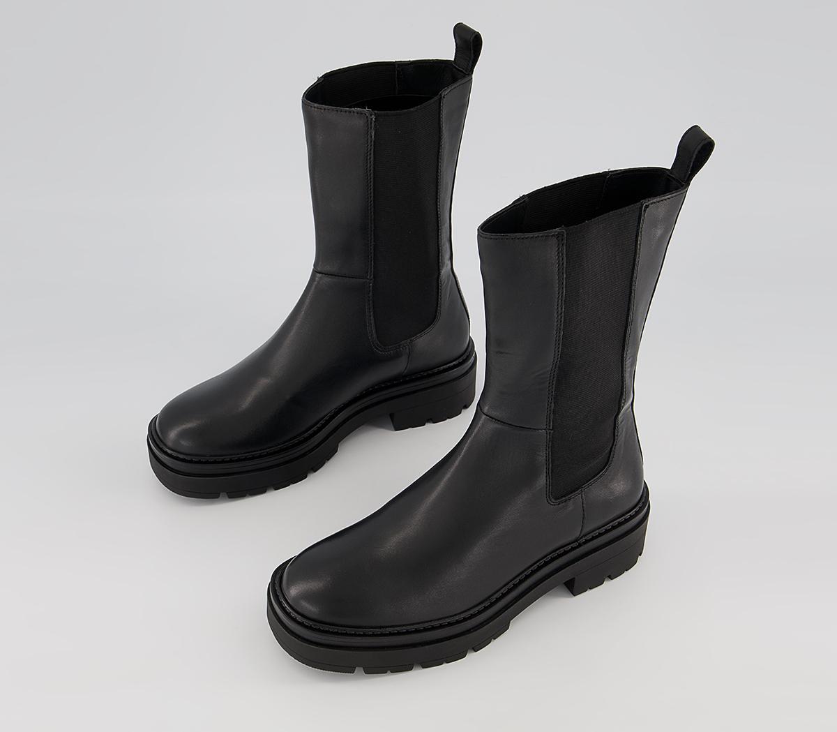 Office Archer High Ankle Chunky Chelsea Boots Office Archer High Ankle Chunky Chelsea Boots Black Leather
