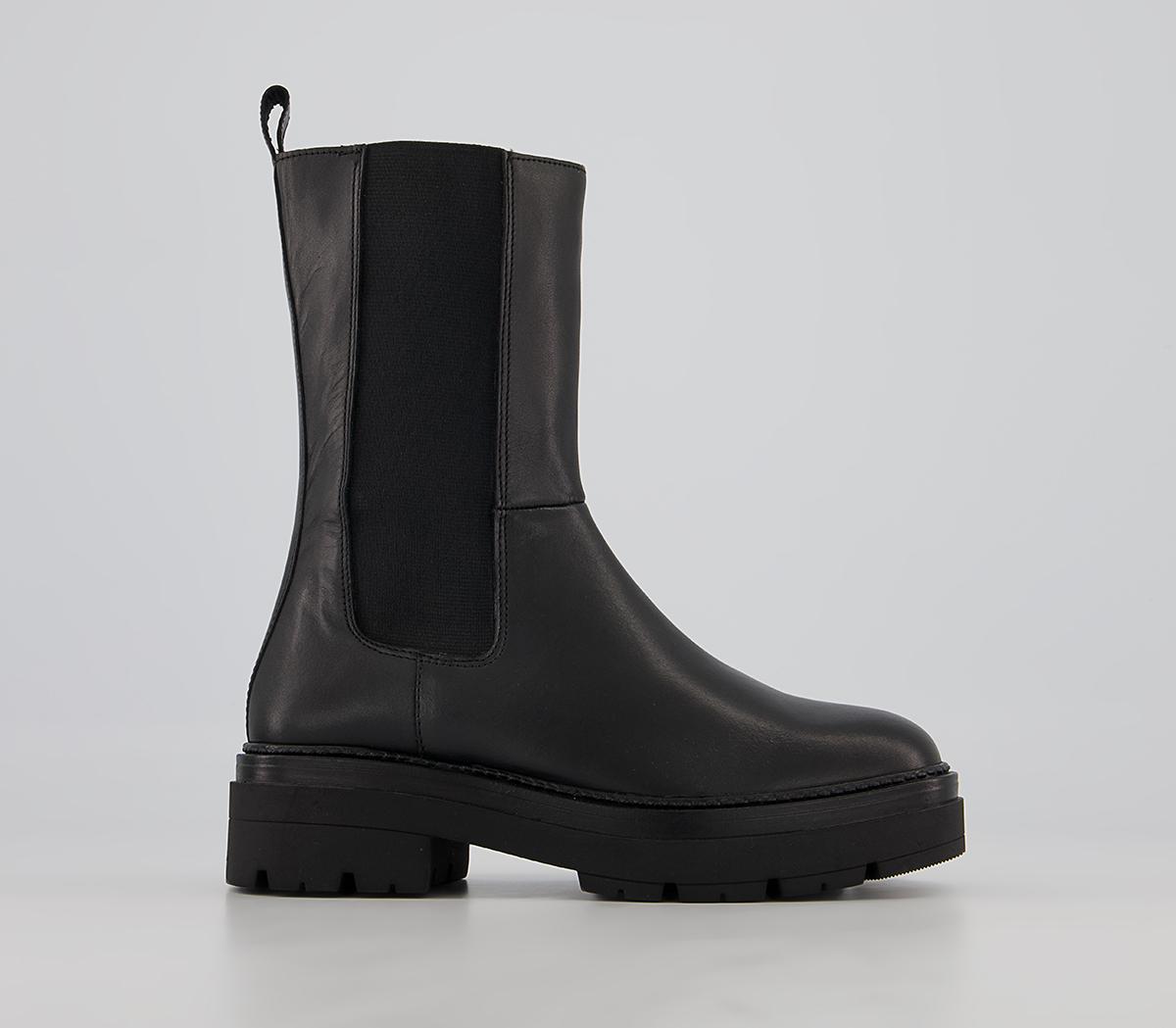 Office Archer High Ankle Chunky Chelsea Boots Office Archer High Ankle Chunky Chelsea Boots Black Leather