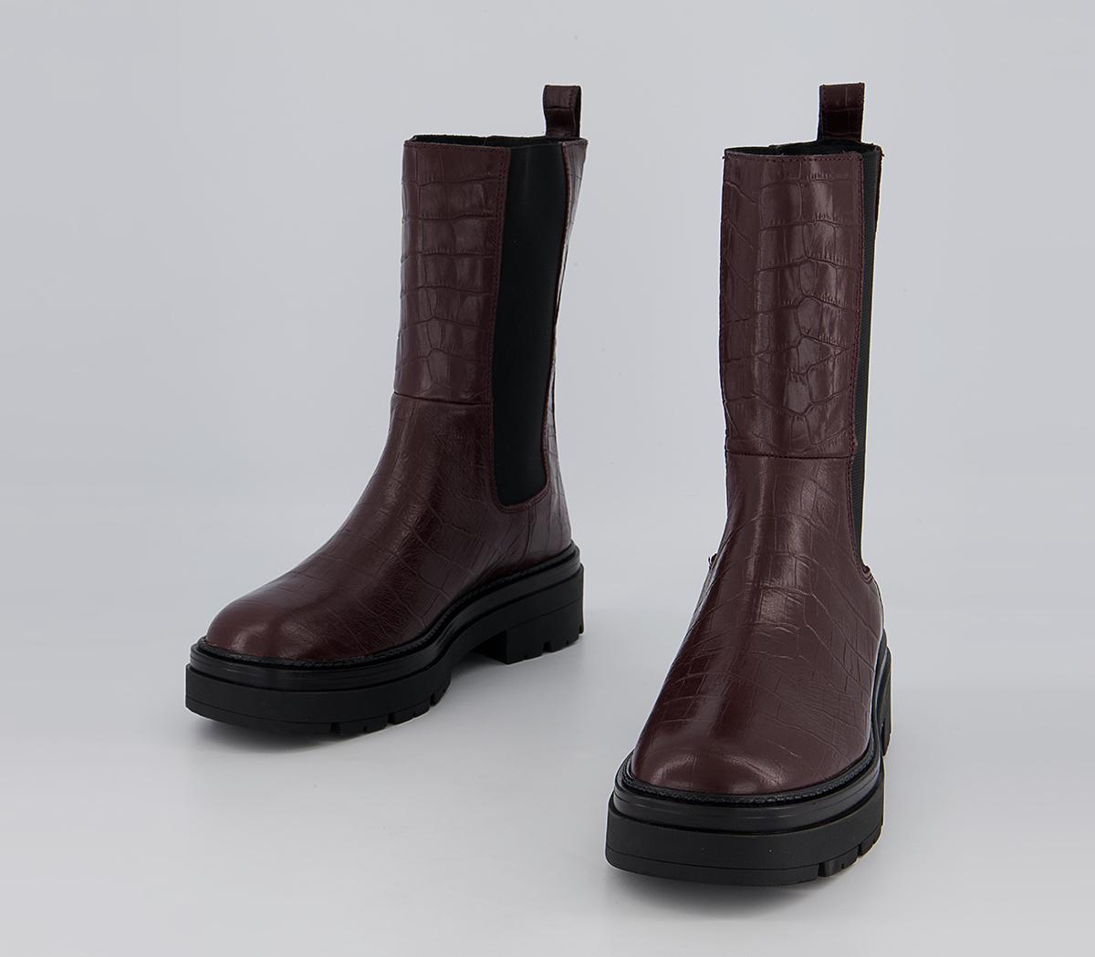 Office Archer High Ankle Chelsea Chunky Boots Office Archer High Ankle Chelsea Chunky Boots Oxblood Leather