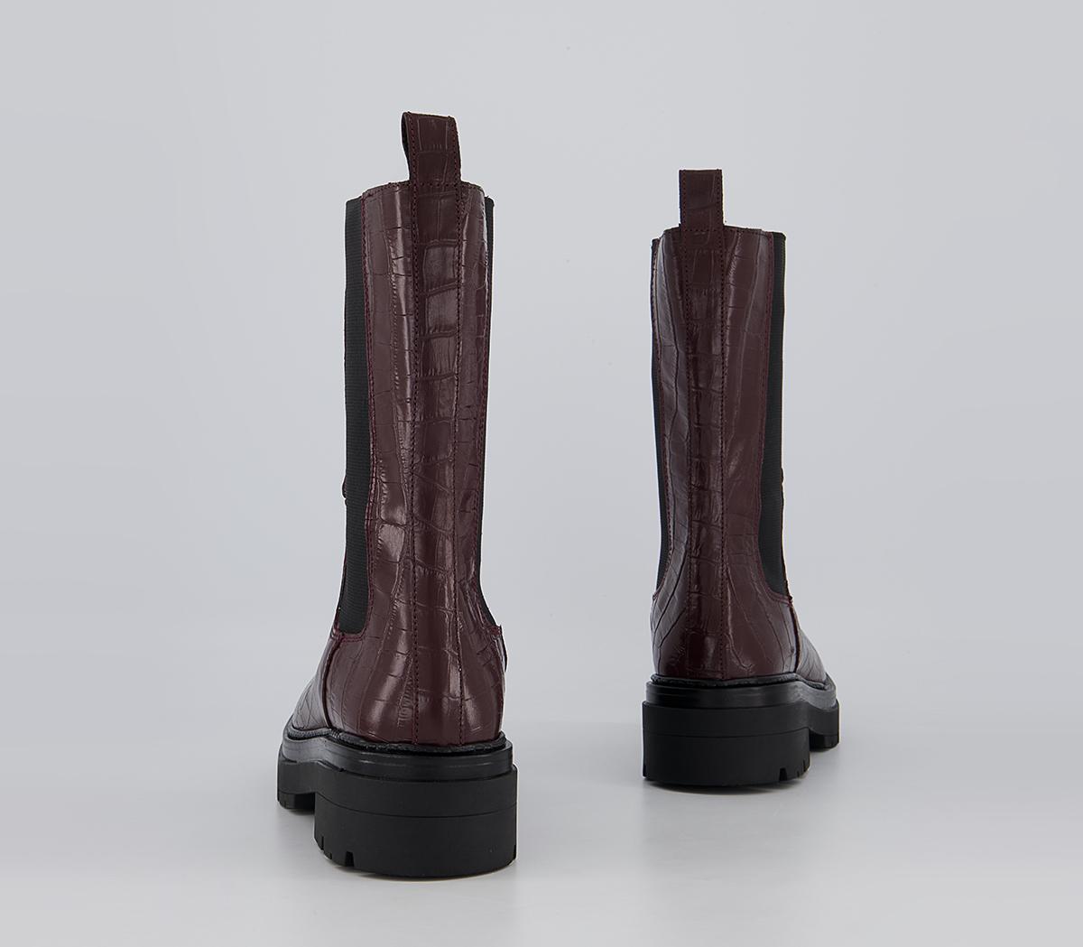 Office Archer High Ankle Chelsea Chunky Boots Office Archer High Ankle Chelsea Chunky Boots Oxblood Leather