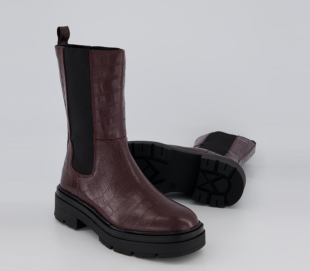 Office Archer High Ankle Chelsea Chunky Boots Office Archer High Ankle Chelsea Chunky Boots Oxblood Leather