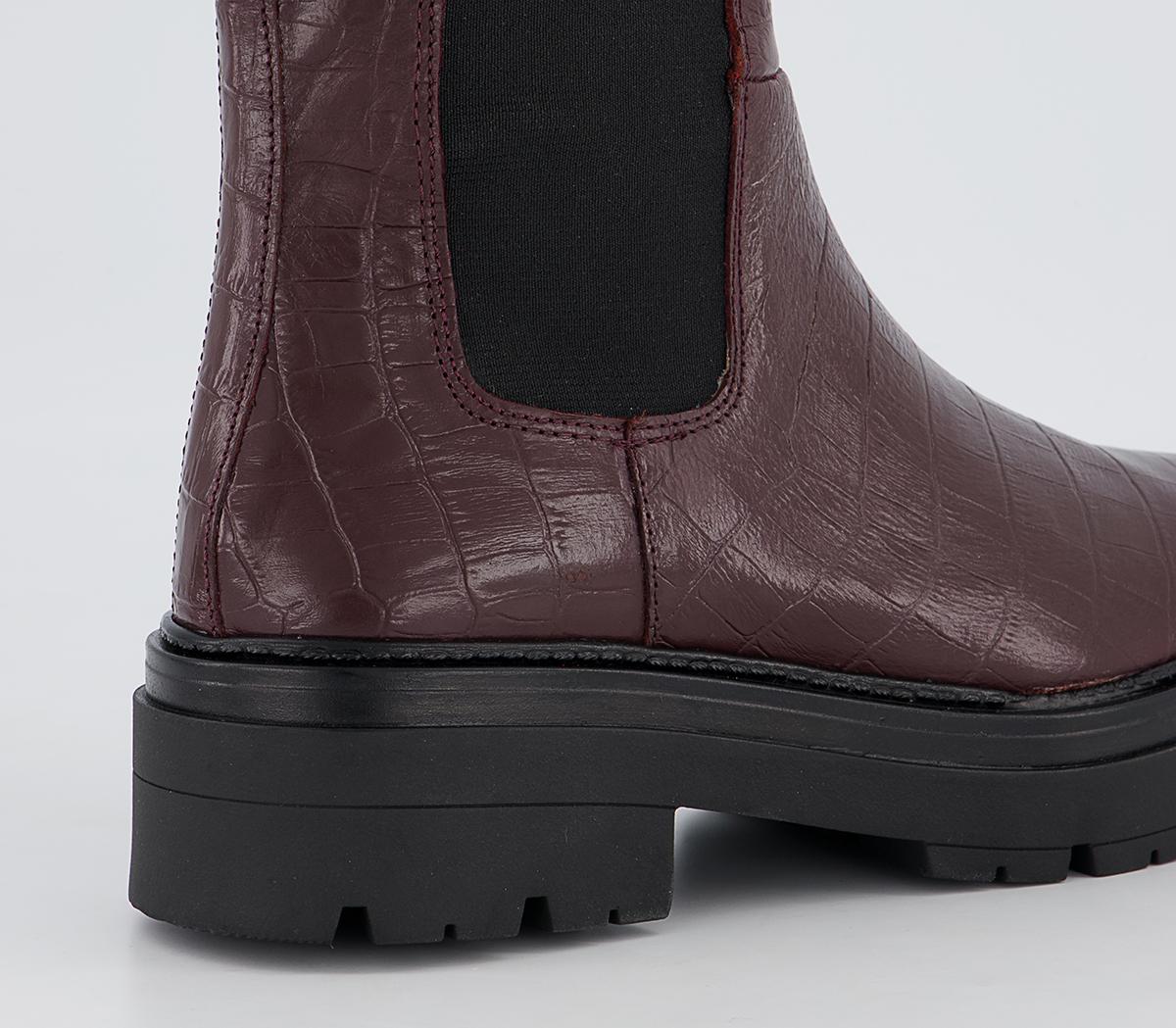 Office Archer High Ankle Chelsea Chunky Boots Office Archer High Ankle Chelsea Chunky Boots Oxblood Leather