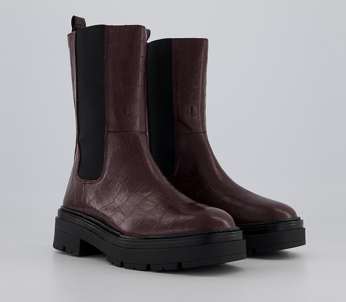 Office Archer High Ankle Chelsea Chunky Boots Office Archer High Ankle Chelsea Chunky Boots Oxblood Leather