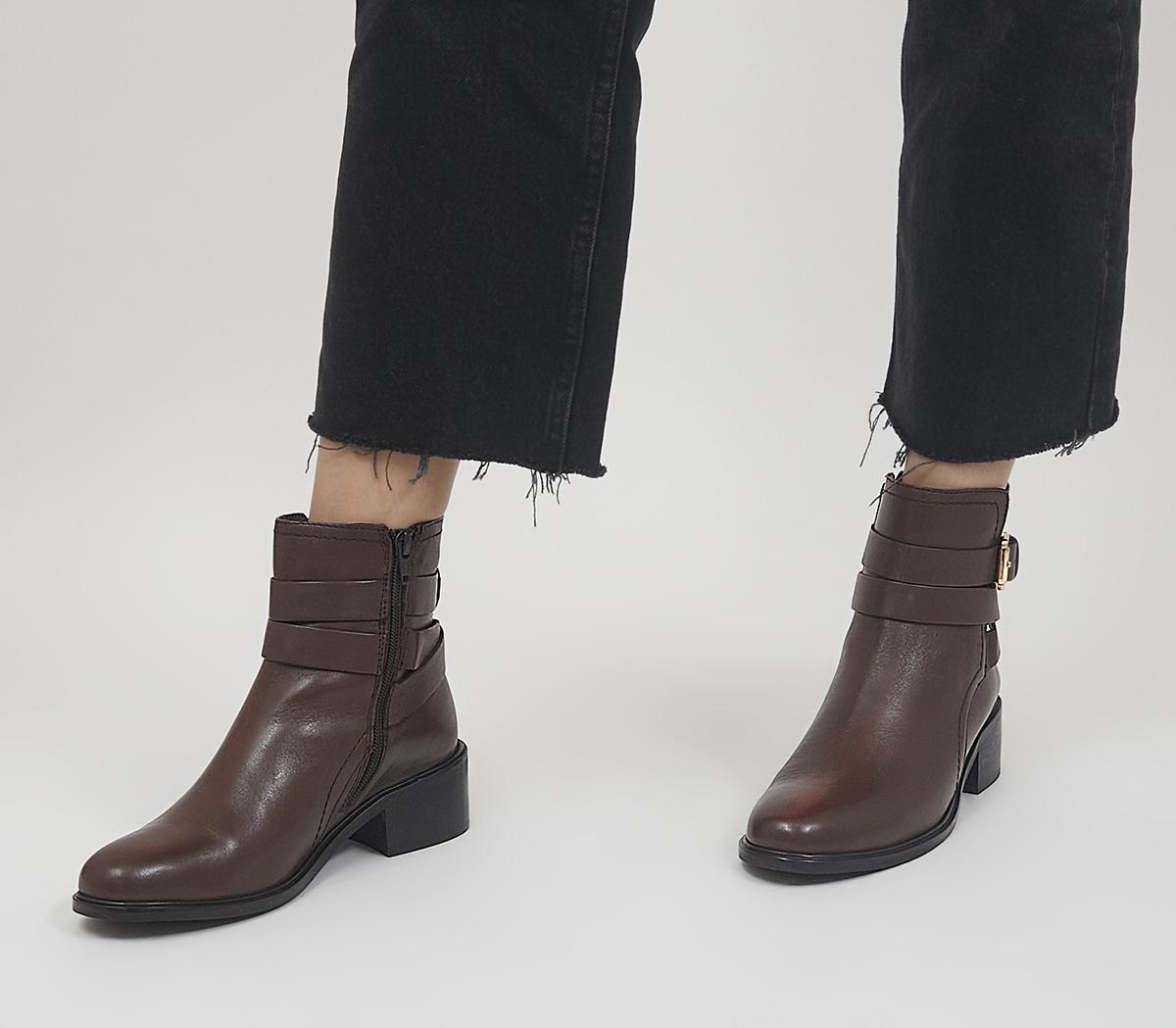 OfficeAtlas Dressy Jodphur Block Heeled Ankle BootsTobacco Leather