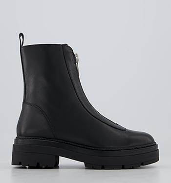 zip front ankle boots