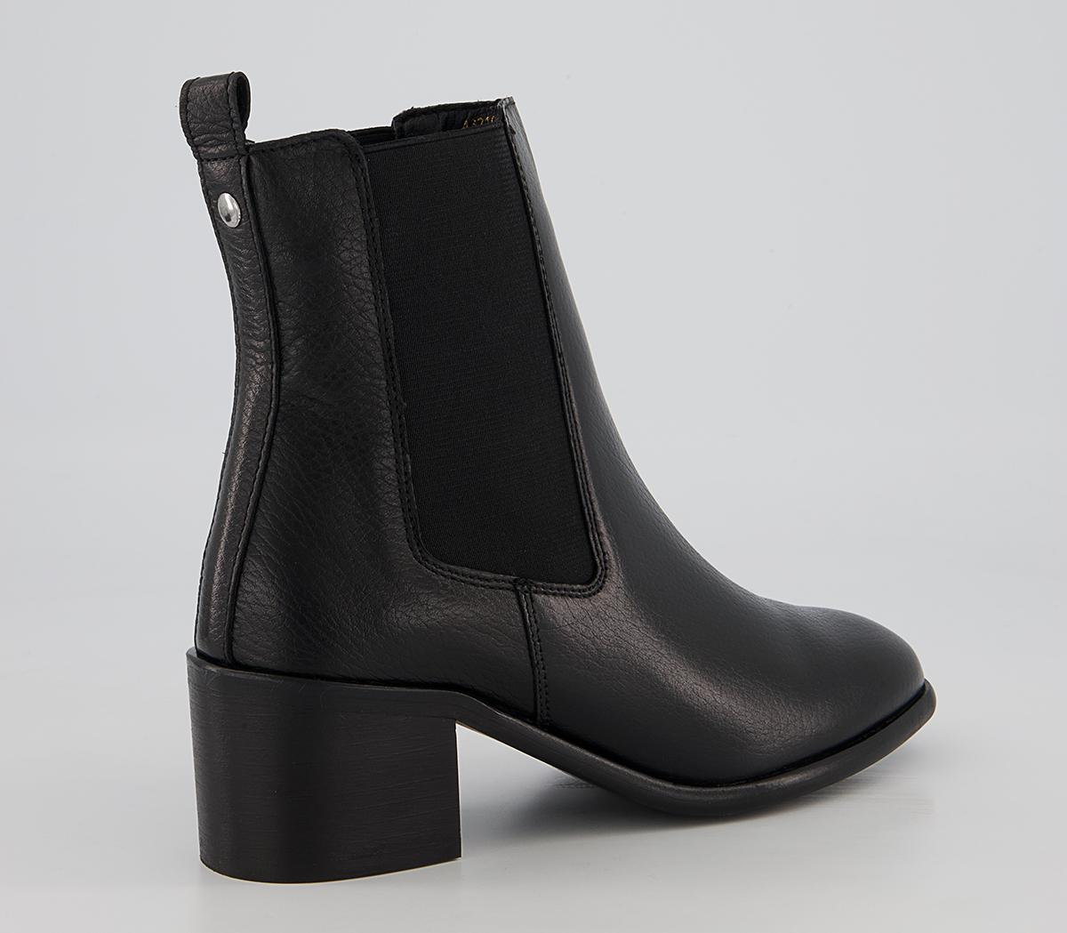 Office Argentina Casual Heeled Chelsea Boots Office Argentina Casual Heeled Chelsea Boots Black Leather