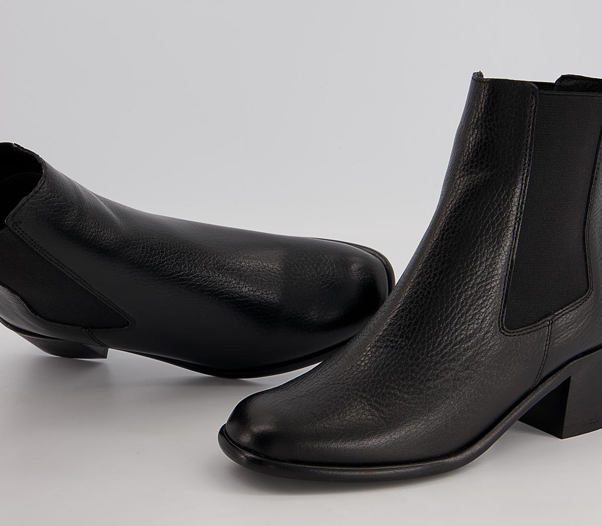 Office Argentina Casual Heeled Chelsea Boots Office Argentina Casual Heeled Chelsea Boots Black Leather