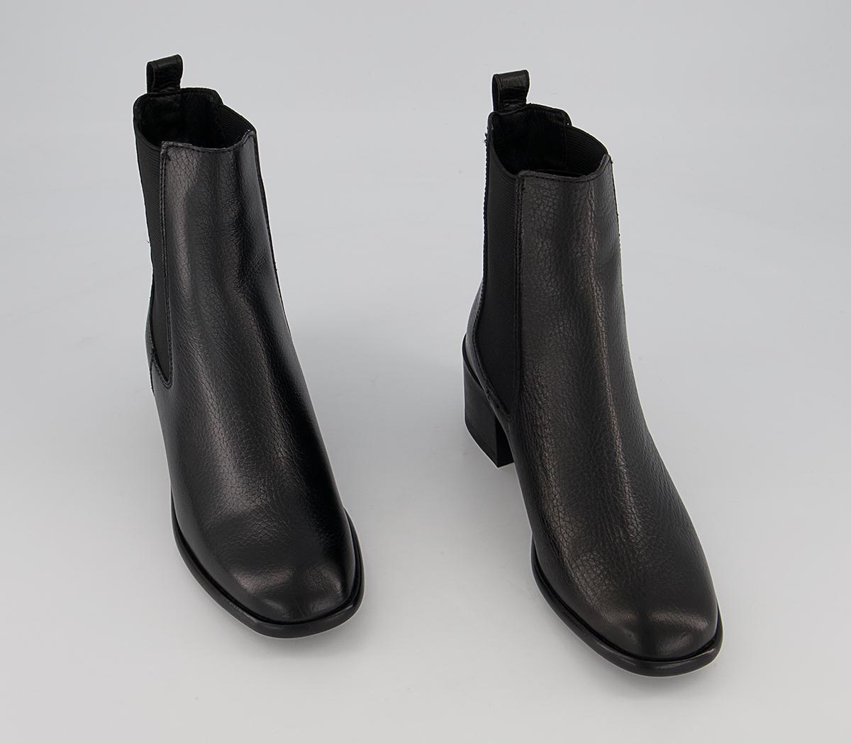 Office Argentina Casual Heeled Chelsea Boots Office Argentina Casual Heeled Chelsea Boots Black Leather