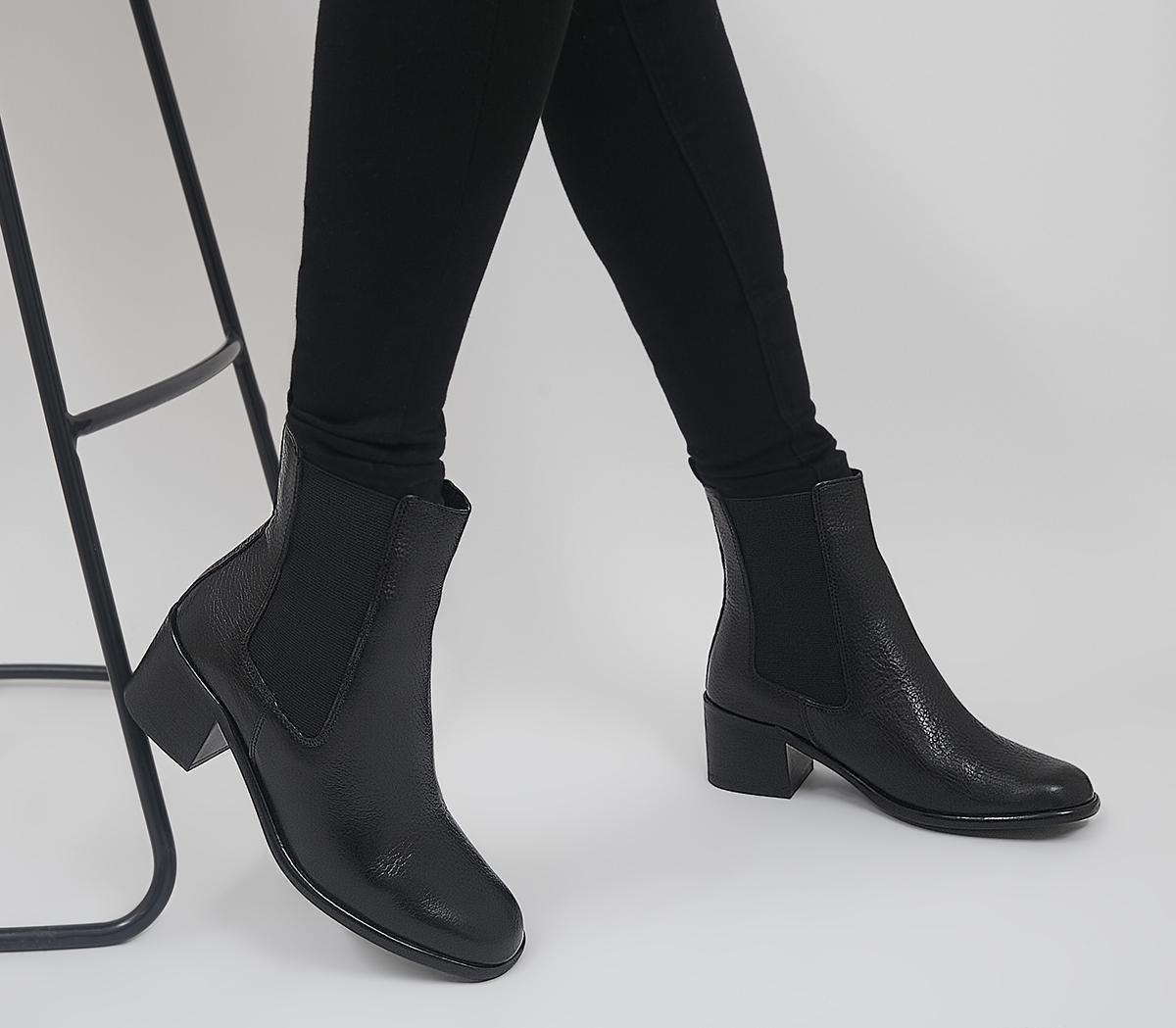 OfficeArgentina Casual Heeled Chelsea BootsBlack Leather