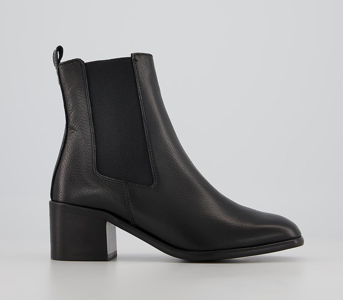 Office Argentina Casual Heeled Chelsea Boots Office Argentina Casual Heeled Chelsea Boots Black Leather