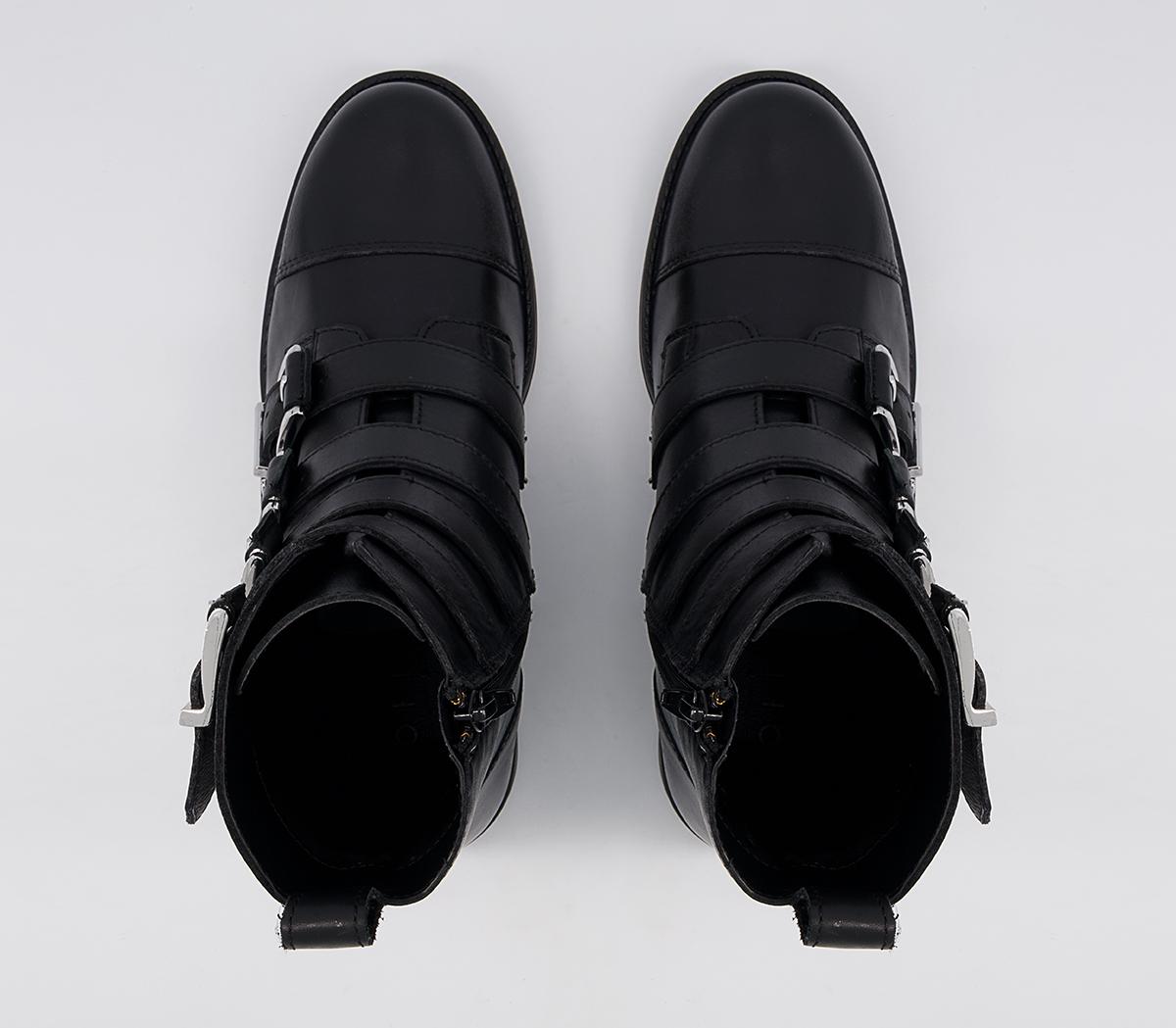 Office Apricot Multi Buckle Boots Office Apricot Multi Buckle Boots Black Leather