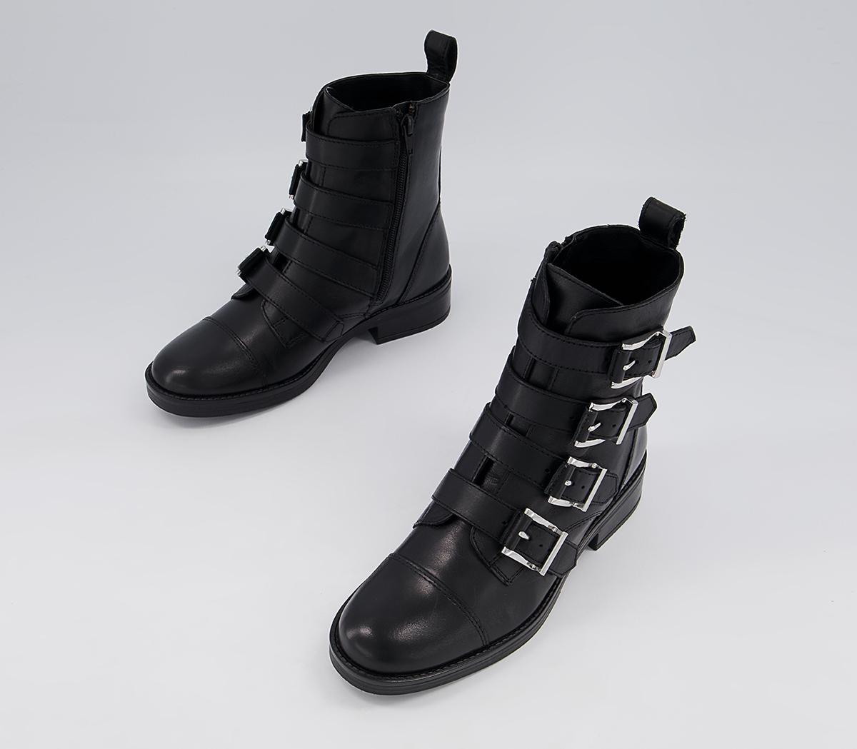 Office Apricot Multi Buckle Boots Office Apricot Multi Buckle Boots Black Leather