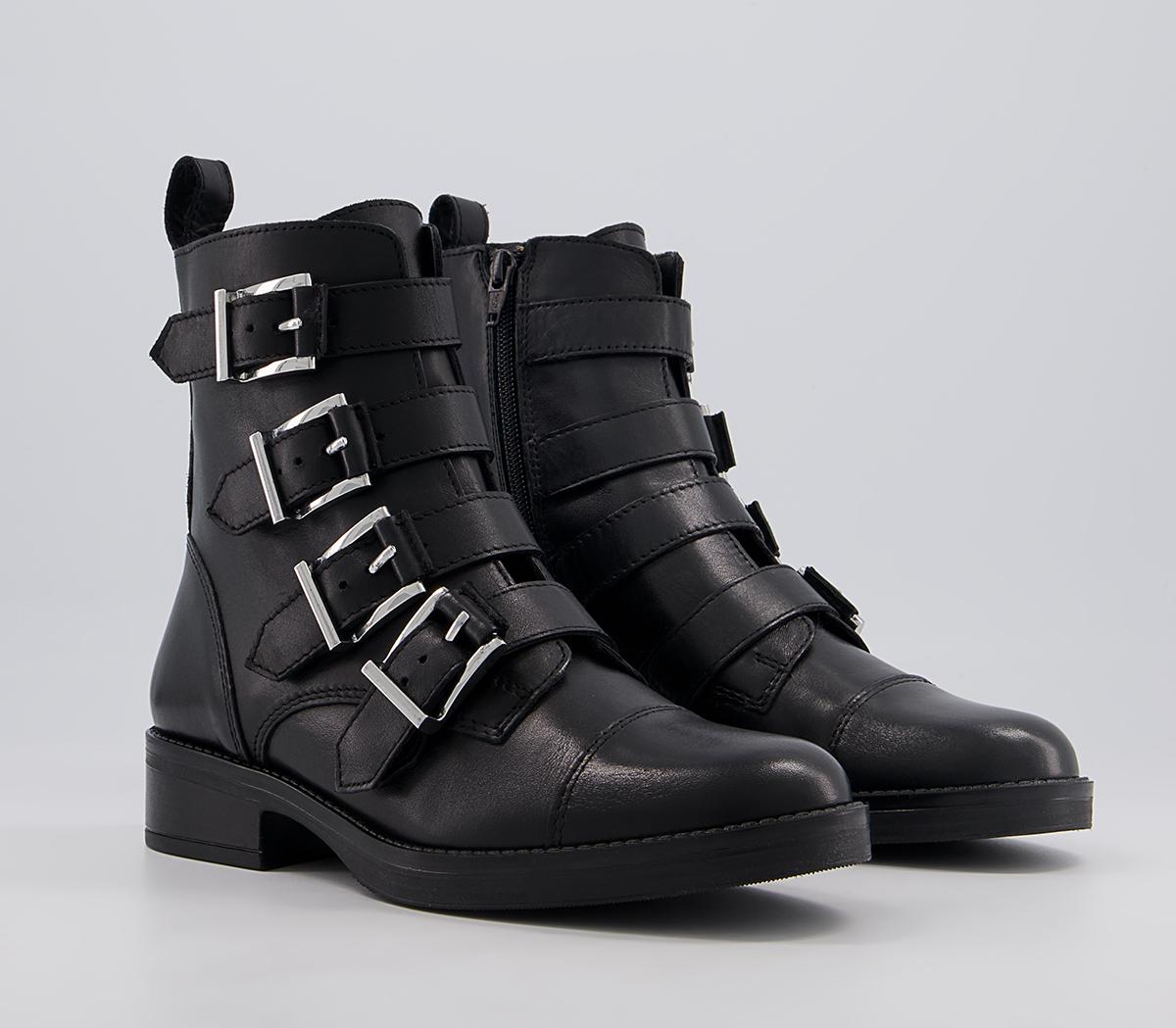 Office Apricot Multi Buckle Boots Office Apricot Multi Buckle Boots Black Leather