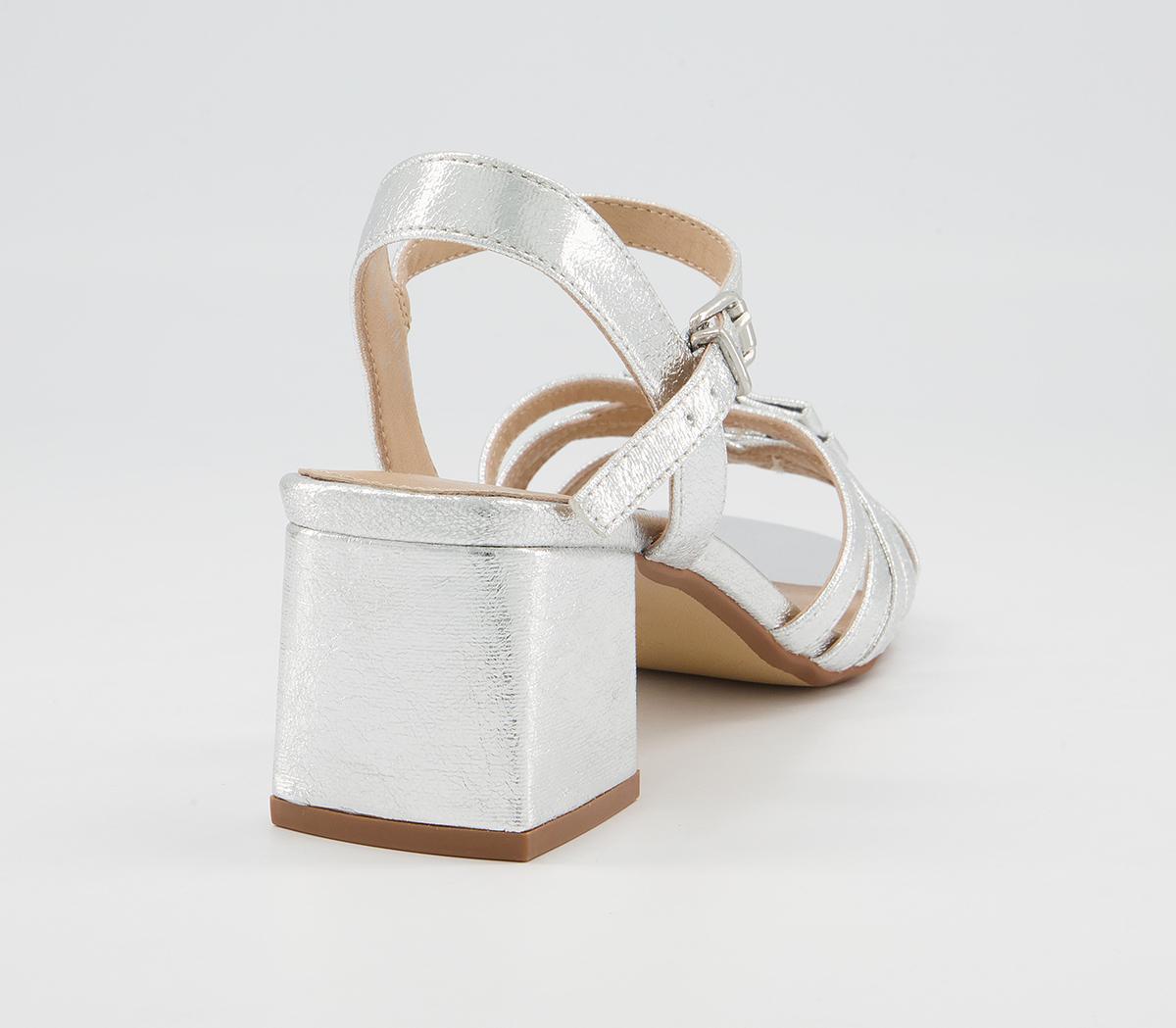 Office Machan Bow Detail Low Block Heels Office Machan Bow Detail Low Block Heels Silver