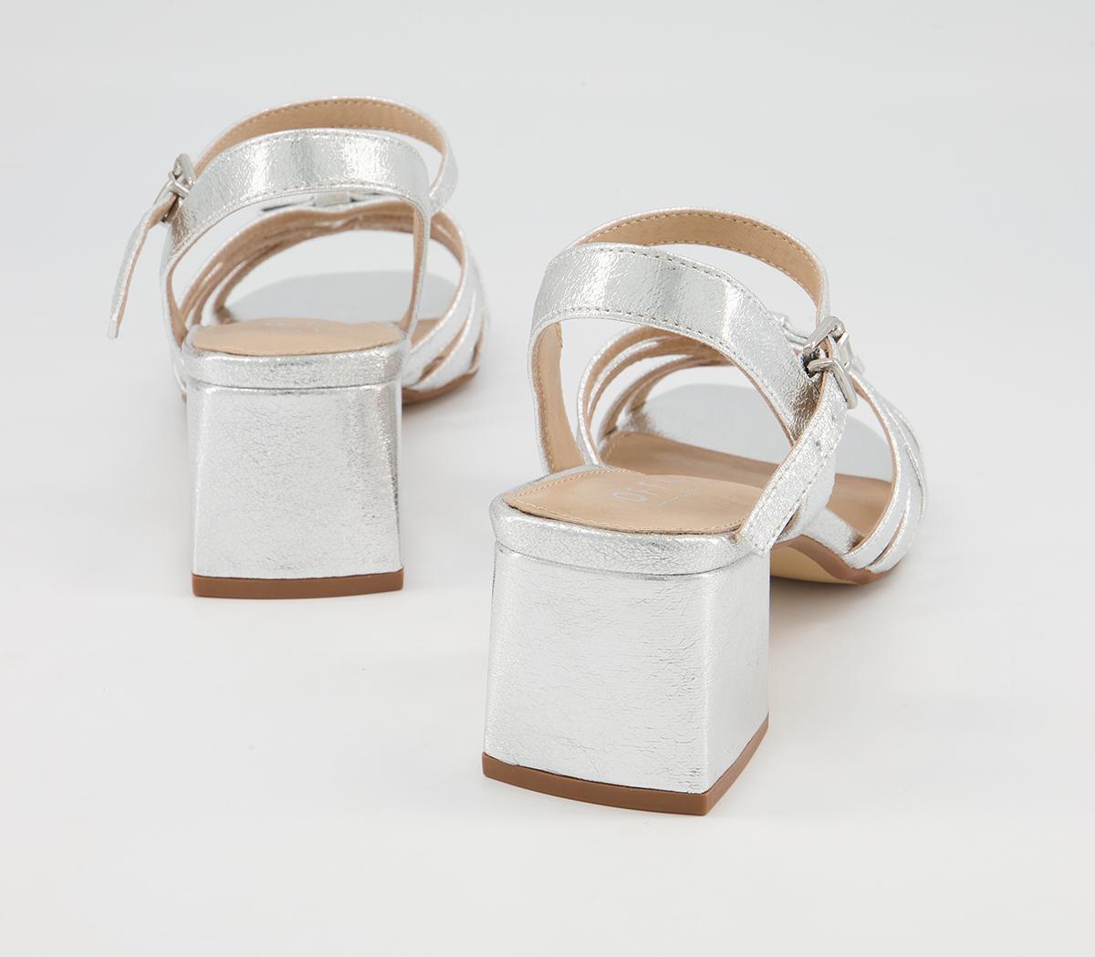 Office Machan Bow Detail Low Block Heels Office Machan Bow Detail Low Block Heels Silver