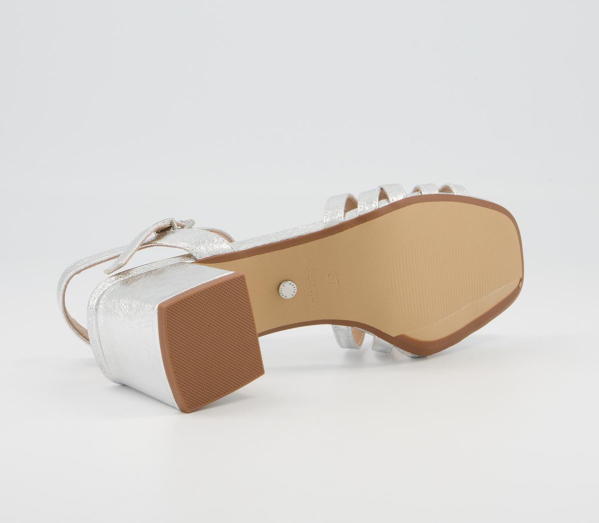 Office Machan Bow Detail Low Block Heels Office Machan Bow Detail Low Block Heels Silver