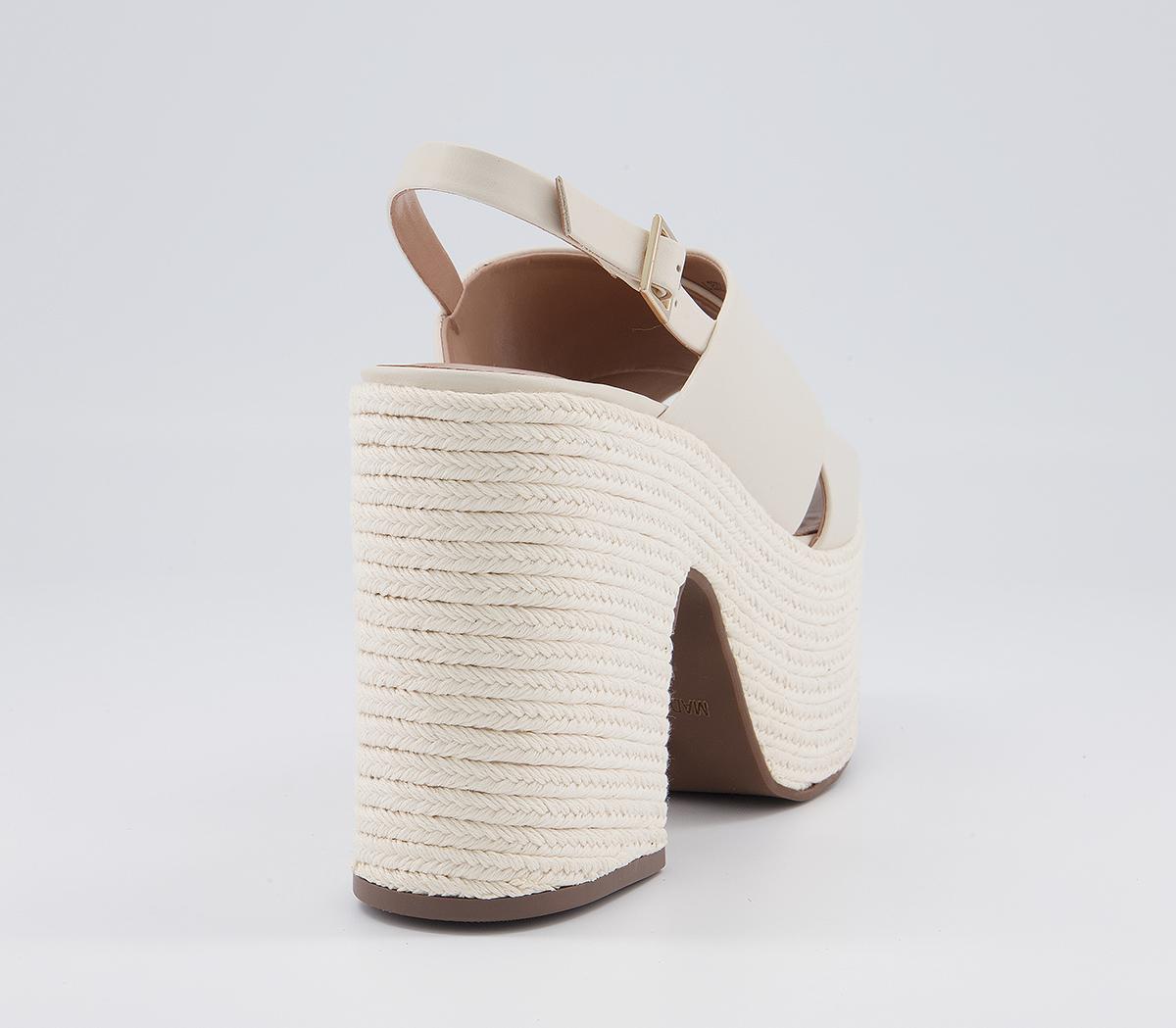 Office Hoffen Cross Strap Platform Espadrille High Heels Office Hoffen Cross Strap Platform Espadrille High Heels Bone Leather