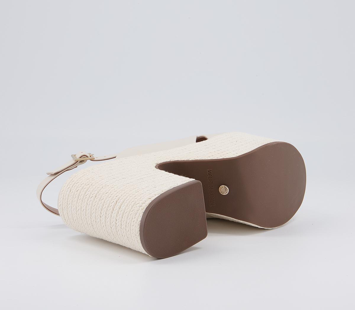 Office Hoffen Cross Strap Platform Espadrille High Heels Office Hoffen Cross Strap Platform Espadrille High Heels Bone Leather