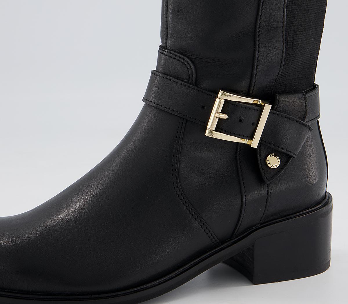 Office Kalten Harness Detail Rider Boots Office Kalten Harness Detail Rider Boots Black Leather