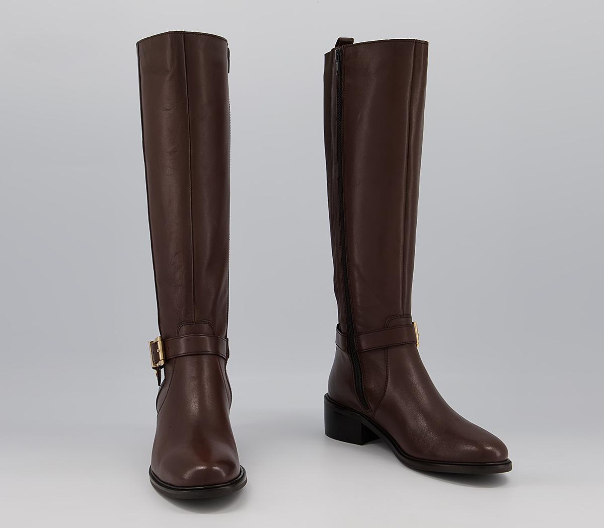 Office Kalten Harness Detail Rider Boots Office Kalten Harness Detail Rider Boots Chocolate Leather